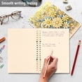 thumbnail image 5 of Elegant Flowers Yellow Ring Binder Notebook Journey Note Diary College Ruled Spiral Notebook Study Loose Leaf Paper A5 60 Pages, 5 of 8