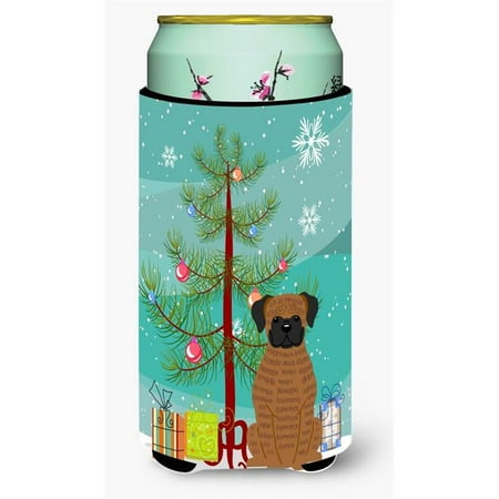 

Merry Christmas Tree Brindle Boxer Tall Boy Beverage Insulator Hugger
