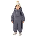 thumbnail image 3 of Teyfeniy Toddlers Winter Snowsuits Hooded Insulated 1 Piece Thicken Thermal Outdoor Activity Zip up Windproof Kids Winter Jumpsuit, 3 of 10