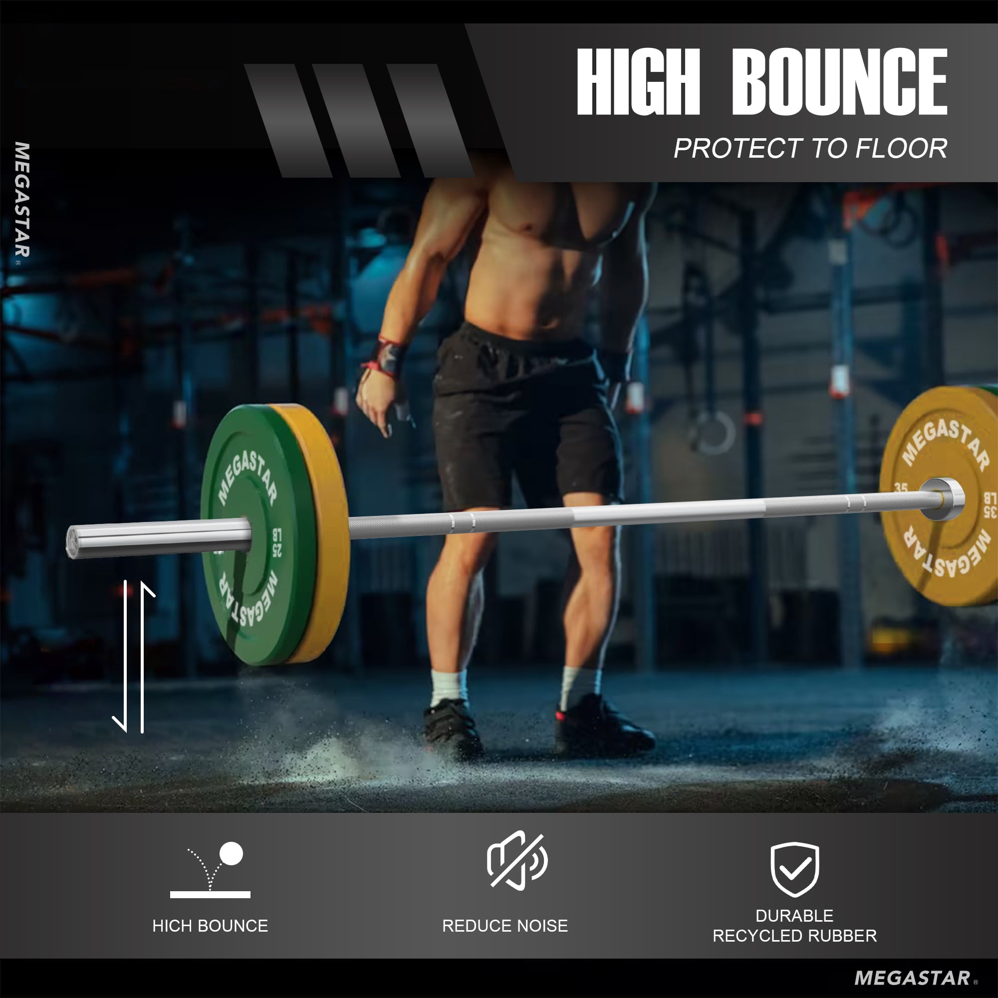 7ft Olympic Barbell, Barbell for Weightlifting and Powerlifting 45lb, Olympic Bar for 1500lbs Capacity, Weight Bar Fit 2" Standard Weights