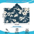 thumbnail image 2 of Pioneer Flower Floral Print Pattern Hooded Bath Towel，50"x30" for Ages 3 To 12 Kids, Quick Dry Lightweight Soft Microfiber Hood Beach Towel Cover Up for Kids, 2 of 7