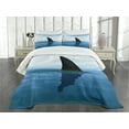 thumbnail image 3 of Ambesonne Shark Quilted Bedspread Set 3 Pcs, Fin Sea Surface Danger, Queen Size, Pale Blue Violet, 3 of 5