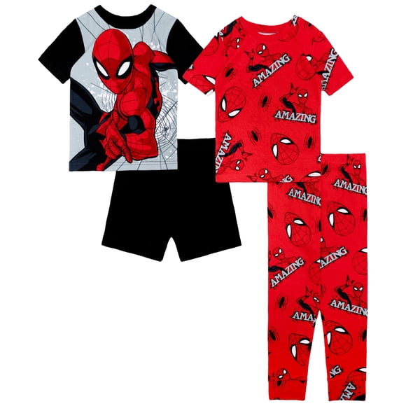 Conjunto de pijama Marvel Boys AMAZING 10, manga corta, 4 piezas, algodón