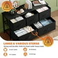 thumbnail image 4 of Eunos Black Wide Drawer Dresser with 5 Fabric Chest of Storage Cabinet Drawers for Living Room, Bedroom, Hallway, 4 of 7