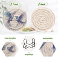 thumbnail image 4 of Birds Blue 6 Pcs Drink Coasters with Holder Absorbent Coasters Woven Coasters for Drinks Table Desk Protection Home Decor, 4 of 7