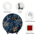 thumbnail image 4 of Daiia Mystical Underwater Coral Scene Printed Pattern Ceramic Plate Dinner Plates Bone China Decorative Plates with Display Stand Art Ceramic Ornaments for Wall Hanging Decoration-6in, 4 of 6
