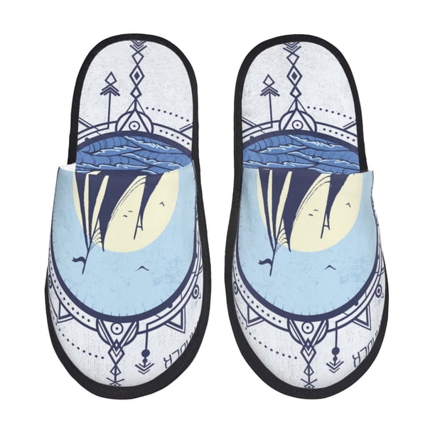 Fotbe Not All Who Wander Are Lost2 Pantuflas Peludas para Mujer con Estampado, Zapatillas de Peluche, Zapatos de Invierno para Casa, Uso Interior y Exterior-Large