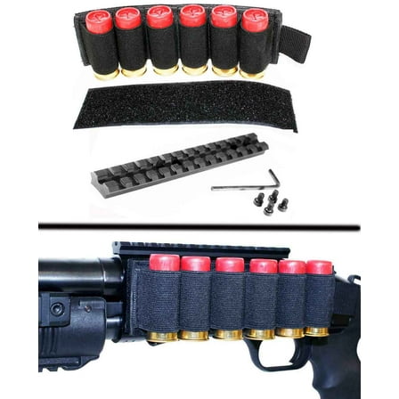 Trinity Quick Detach Side Saddle Shotgun 6 Shell Holder with Scope Rail Mount, Kit