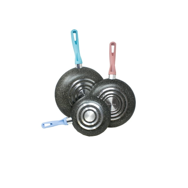 Sartenes 20/26/30 cm Antidherente Stone Colores Pastel Lamex 6538-8 LAMEX JUEGO DE 3 SARTENES