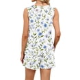 thumbnail image 5 of Iaqnaocc Two Piece Sets for Women Dressy Casual Womens Short Sets Vintage Floral Print Square Neck Sleeveless Womens Tops and Shorts Summer Outfits Vacation Outfits for Women Light Green XL, 5 of 5