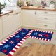 thumbnail image 5 of Juego de dos alfombras de cocina con temática del Día de la Independencia, con felpudos patrióticos antideslizantes con estampado de banderas rojas, blancas y azules para fregadero y cocina., 5 of 6