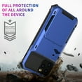 thumbnail image 2 of Card Holder Case for iPhone 13 Pro 6.1" 2021, Allytech Hard PC Back and Soft Silicone Rubber Inner Hybrid Anti-Scratch Shockproof Hidden Wallet Credit Card Storage Flip Back Cover, Blue, 2 of 7