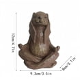 thumbnail image 2 of 4.7IN Meditation Rabbit Resin Statue - Zen Yoga Bunny Figurine for Home, Garden & Easter Decor (Wood-Look Finish), 2 of 6