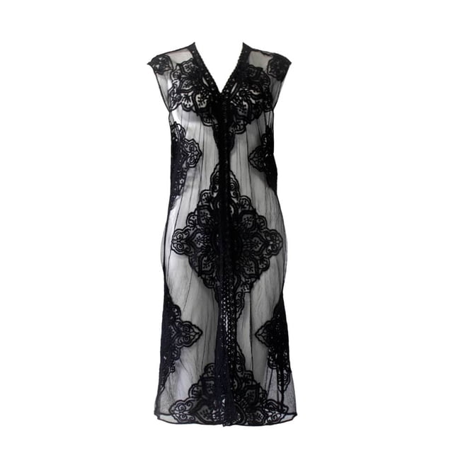 Ropa Playa Ocean Pacific para Mujer Vestido Largo Cuello V Sin Mangas Negro Talla Única