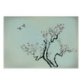 thumbnail image 3 of Floral Cutting Board, Classic Paint Style Art Flower Branches Blossom and Flying Birds Pattern, Decorative Tempered Glass Cutting and Serving Board, Small Size, Grey White, by Ambesonne, 3 of 5