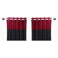 thumbnail image 2 of Lined-Signature Black and Burgundy ring top velvet Curtain Panel-80Wx120L-Piece, 2 of 2