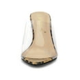 thumbnail image 6 of BLISSFUL STEP Women's Clear Point Toe High Block Heel Mules Slides Sandals Leopard 8.5, 6 of 8