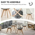 thumbnail image 5 of 5 Piece Round Dining Table Set for 4, 31.5" Kitchen Table with 4 Clear Gray Acrylic Chairs for Restaurant Bedroom Living Room, Space Saving Black Table Chair Set of 4, 5 of 8