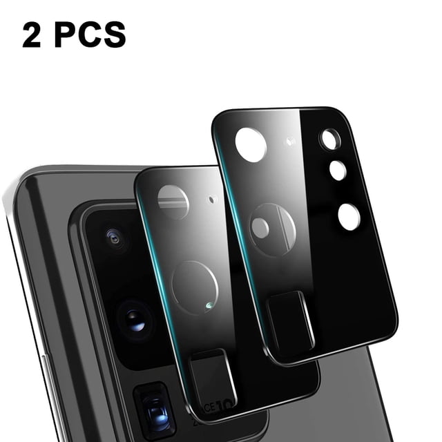 Película de vidrio de cámara de 2 piezas para Samsung Galaxy S20 Ultra: fácil fijación, antiarañazos, sin interferencias de rayos o sensores, vidrio protector de protección de cámara Adepaton 221067