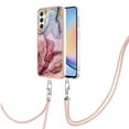 thumbnail image 2 of Case for Samsung Galaxy A25 5G, Adjustable Detachable Crossbody Strap Neck Strap Silicone Bumper Marble Painted TPU Ultra Thin Shockproof Protective Phone Case Cover for Galaxy A25 5G, Rose, 2 of 7