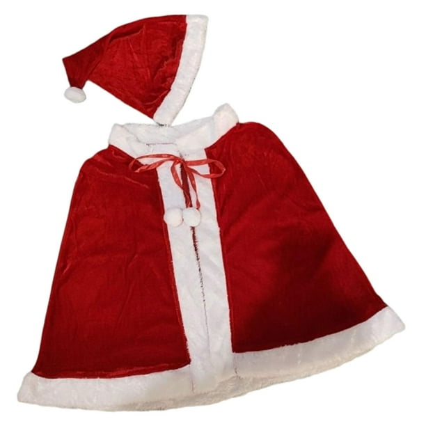 Capa chal de Navidad Fernando con bolas de felpa con cordones y sombrero vestido para Cosplay