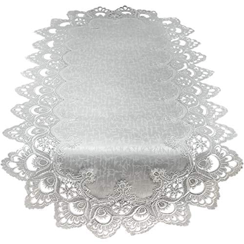 Doily Boutique Table Runner With Antique White European Lace And Fabric Size 34 X 15 Inches Com Doily Boutique Table Runner With, Small Runner For Coffee Table