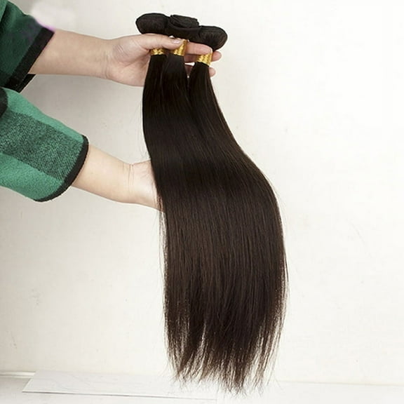 Ruanlalo 1 Bunch 8-24 Inch Unprocessed Straight Peruvian Virgin Human Hair Extension Wig Black 12
