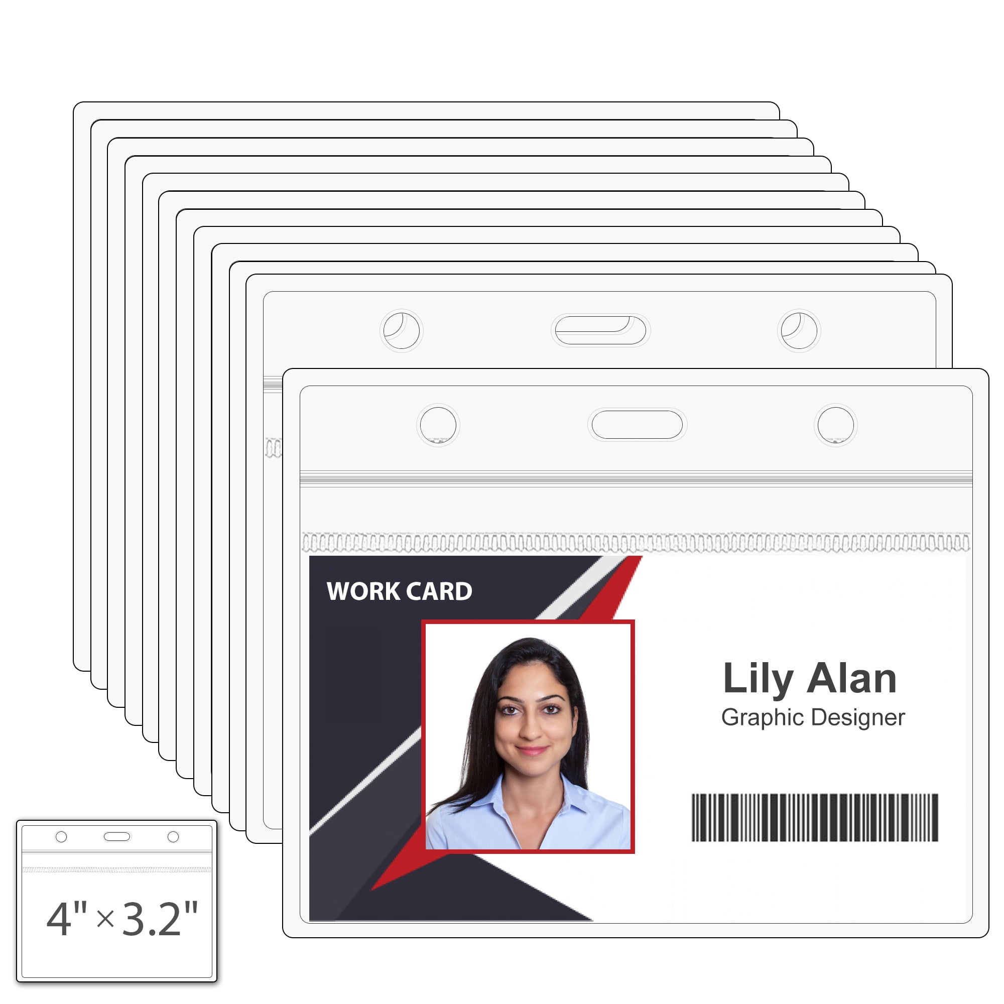 PVC Plastic Pocket Wallet ID Card Pass Badge Holder Bulk for School Exhibition