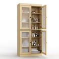 thumbnail image 5 of 100% Solid Wood 32" Bathroom Cabinet with Frosted Glass Doors and Adjustable Shelves, 5 of 7