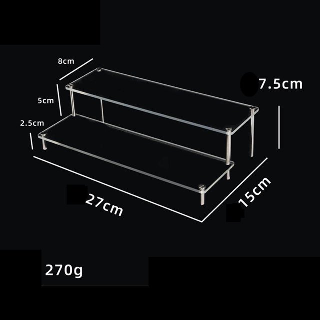 pitrice Acrylic Display Stand Riser for Jewelry Models Toys action figure display stand Storage, Stand (Color : 2 Tiers Widh 27x15cm