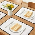 thumbnail image 2 of Unique Bargains Farmhouse Set of 4 Linen Placemats for Dining Table Decor Black, 2 of 6