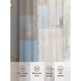 thumbnail image 6 of Abstract Color Block Sheer Curtains 54 Inches Long 2 Panels Beige Brown Geometric Oil Painting Art Light Filtering Semi Sheer Window Curtains Drapes for Bedroom Living Room 52"x54", 6 of 7
