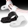thumbnail image 5 of Cable Clips,Multi-purpose Adhesive Cable Organizer Cord Holder,Nylon Plastic R-Type Cable Clips Clamp Kit,Durable Cable Wire Management for Industrial,Office and Home(White*2), 5 of 6