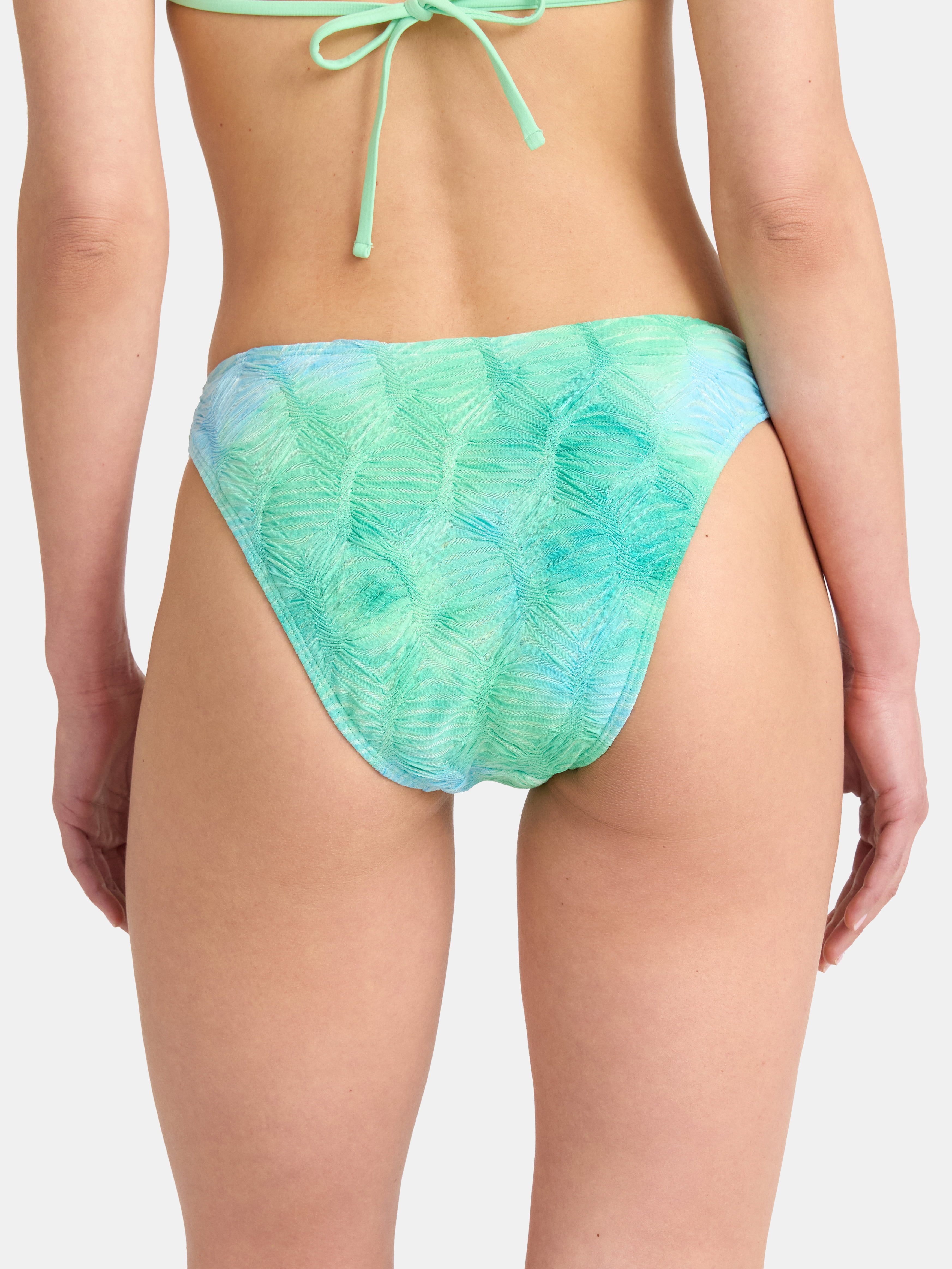 No Boundaries Hi Leg Textured Bikini Bottoms, Women’s