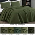 thumbnail image 5 of Chezmoi Collection Austin King Oversized Bedspread Set, 3-Piece Lightweight Microfiber Quilted Coverlet for All Seasons, Cypress Green, 5 of 9