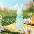 thumbnail image 2 of Easter Decorations Bunny Decor: Flocked Resin Rabbit Figurines 1PCS , Green Furry Easter Bunny Statue for Spring Easter Home Office Table Decor, Party Supplies Gifts for Kids Friends, 2 of 7