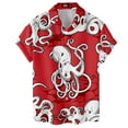 thumbnail image 4 of Retro Tropical Octopus Hawaiian Shirts for Men Vintage Aloha Mens Hawaiian Shirts Short Sleeve Button Down Shirt 3, 4 of 7