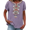 thumbnail image 6 of MEICHEN Women's Fashionable Casual Embroidered Tops Short Sleeve T Shirts Summer Trendy Clothing for Women, 6 of 9