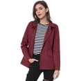 thumbnail image 1 of INSPIRE CHIC Veste Utilitaire pour Femme Unie à Taille Coulissante avec Poches à Rabat, 1 of 6
