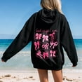 thumbnail image 5 of Multiple Bow Scripture Print Hoodie Women's Oversized Drawstring Pullover Sweatshirt for Fall Winter Casual Outfits, 5 of 9