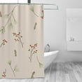 thumbnail image 3 of Bohemian Christmas Festive Twigs Pattern Shower Curtain, Berries Pattern Waterproof Bath Curtains for Bathroom Decorations, 72 x 72 inches, 3 of 7