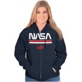 thumbnail image 4 of NASA Retro Worm Logo American Flag Unisex Plus Size Zip Hoodie Brisco Brands 2X, 4 of 5