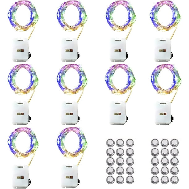 10 grupos de luces LED de hadas 3M / 30 luces LED de batería 3 luces de cobre en modo de iluminación parpadeante para decoraciones de botellas de vino de regalo para bodas festivas,fiestas de Navidad