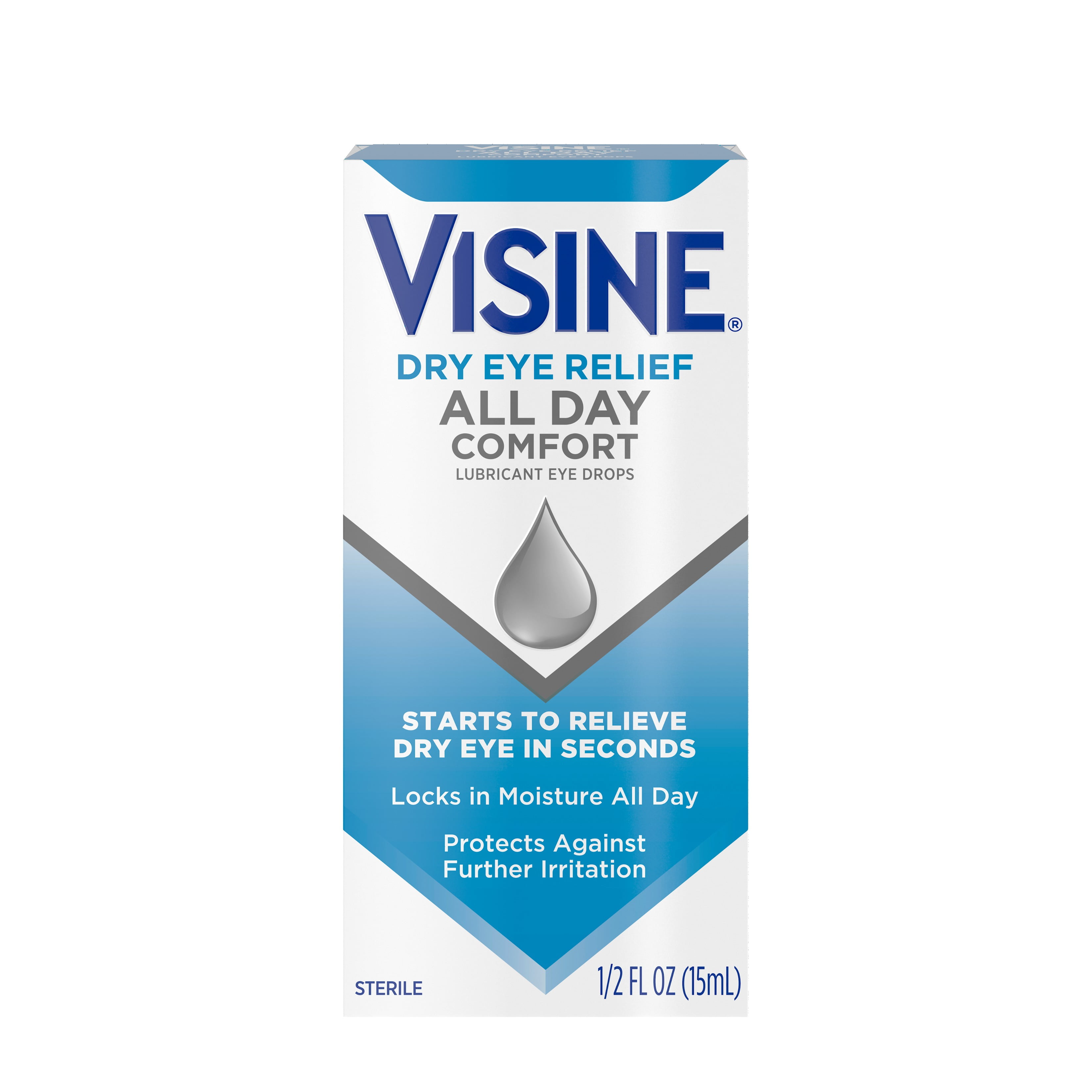 Visine Dry Eye Relief All Day Comfort Lubricant Eye Drops, 0.5 fl. oz