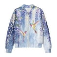 thumbnail image 4 of DISNIMO Hummingbird Flower Printed Sweatshirts for Women Trendy Outwear Long Sleeve Jackets Fall Winter Clothes, 3XL, 4 of 7