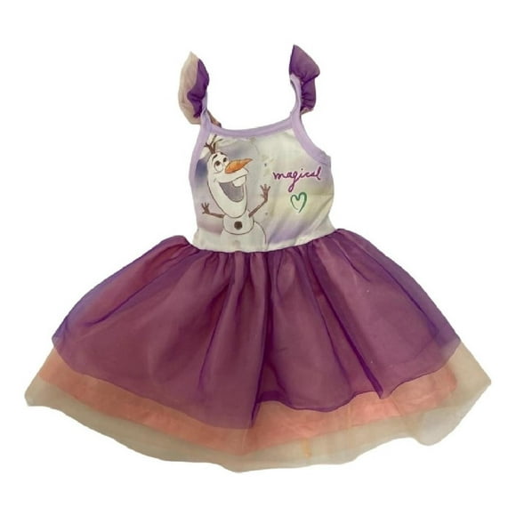 Vestido Estampado Tirantes Disney Olaf Violeta 3 Años