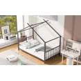 thumbnail image 3 of Cterwk Twin Size Metal House Platform Bed Frame for Living Room, Bedroom, Black, 3 of 10