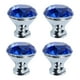 thumbnail image 1 of Perillas de cristal Uxcell para armarios, perillas de cajón, tiradores para puertas de cocina, oficina y armario, paquete de 4 en azul, 1 of 7