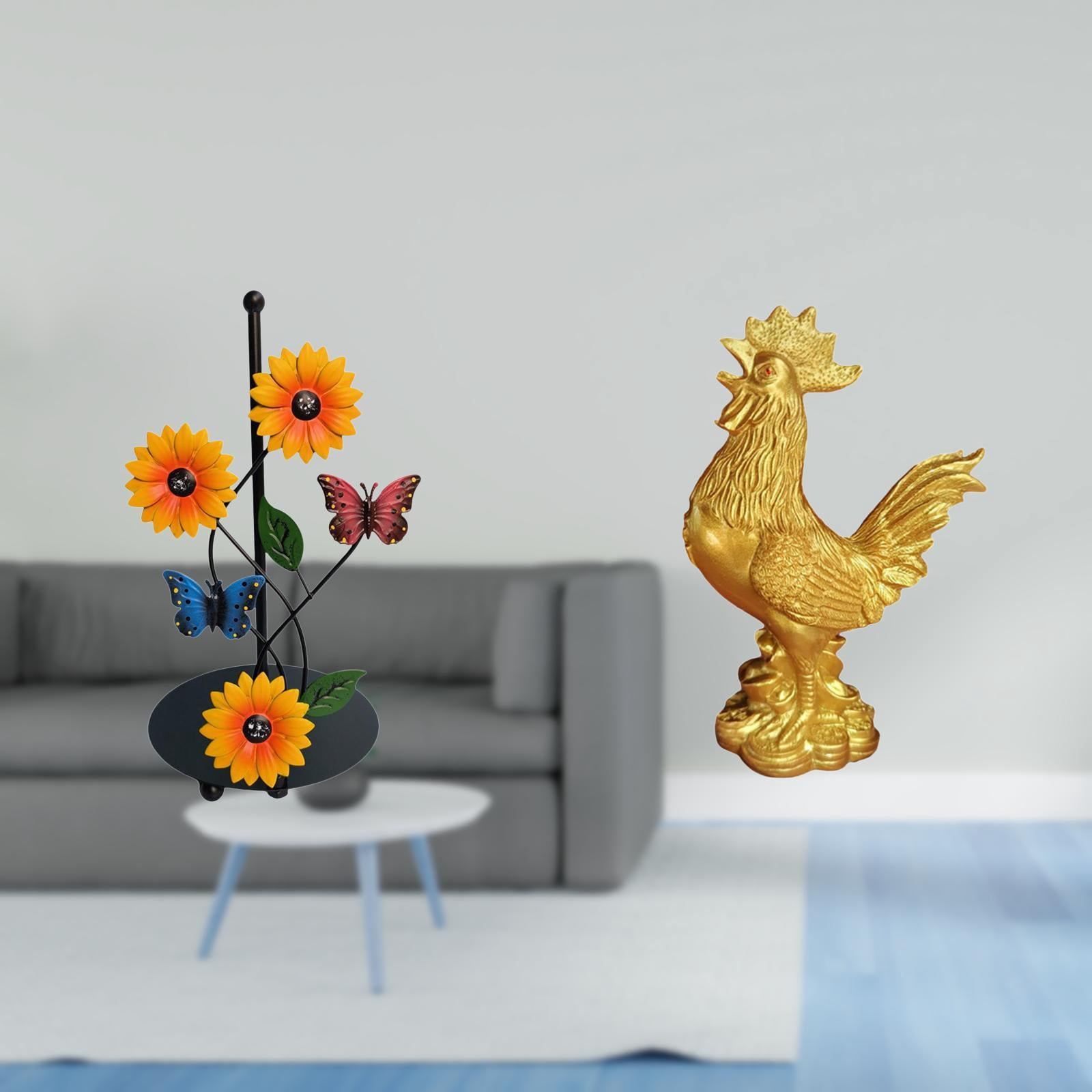 Fiocias Chicken Paper Towel Holder Dispenser Non Slip Vertical Tissue Holder Rack Feng Shui Decor Home Decorations Statue Cock Sculpture for Birthday
