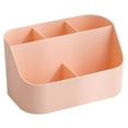 thumbnail image 2 of Storage Box Cosmetic Desktop Organizer Plastic Remote Control Phone Holder Case for Office Table  Pink, 2 of 9
